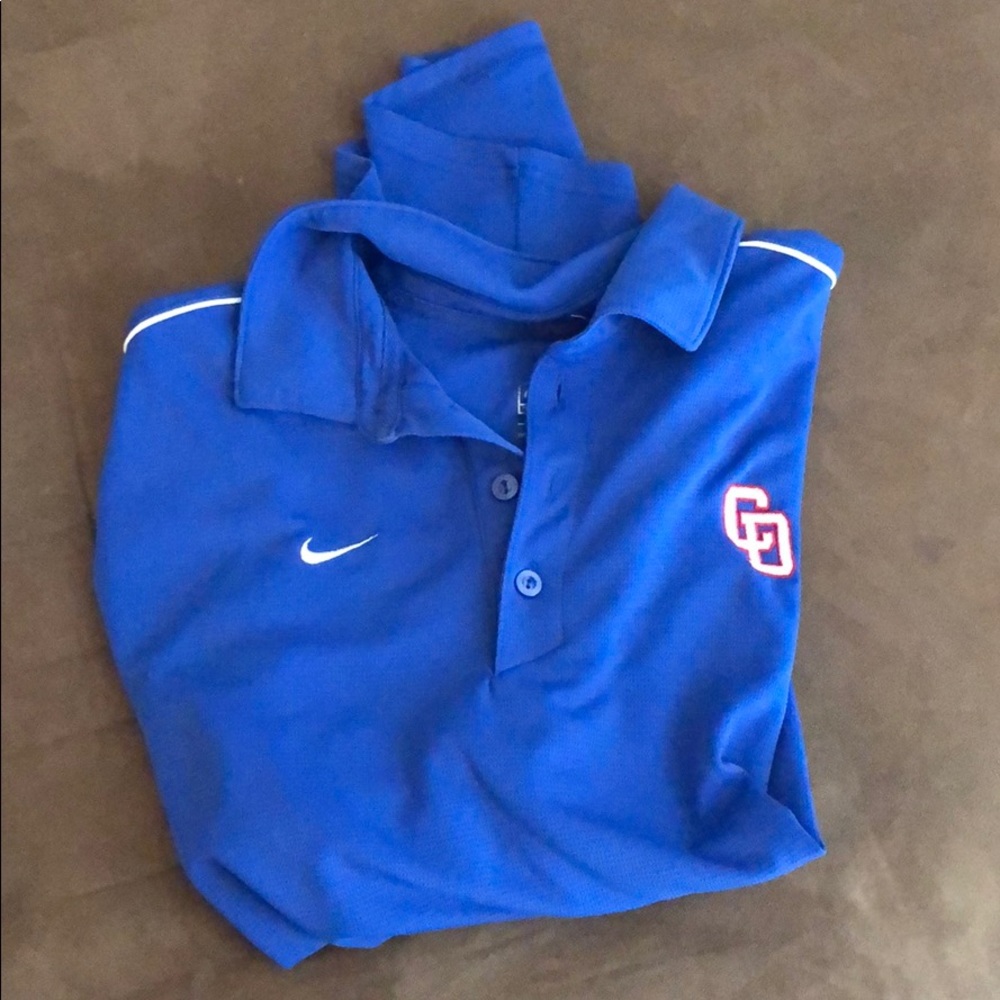 Blue nike dry fit polo
